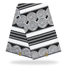 Белый и черный дизайн настоящий воск ткань парафинированная ткань с Африканским принтом ткань Анкара Африканский Воск Принт ткань хлопковая ткань