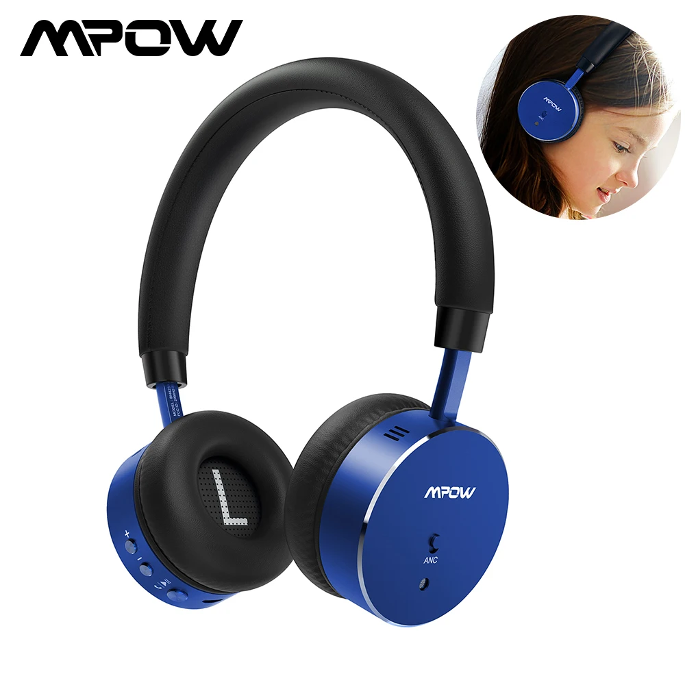 Mpow NCH1 Bluetooth 5 0 Headphone Acitve Noise Cancelling Wireless Headet Volume Limited Kids Headphone 12 Hours Playtime For PC
