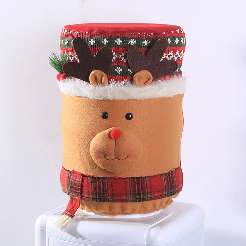 Рождественский дизайн дозатор для воды с изображением оленя снеговика, пылезащитный чехол, внешнее покрытие, контейнер для бутылки, чехол для пыли, милое Рождественское украшение