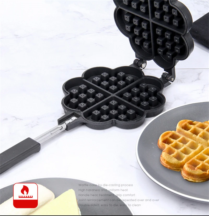 Heart-shaped Waffle-maker Pan Non-stick 15 Cm Muffin Cake Lattice Barbecue Steak Breakfast Pot Dish Kitchen Baking Waffle Mold