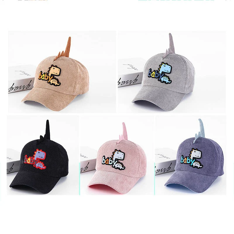 

New Boys Girls Children Dinosaurs Pattern Caps Hats Child Adjustable Sun Protection Cartoon Animal Design Casual Visors