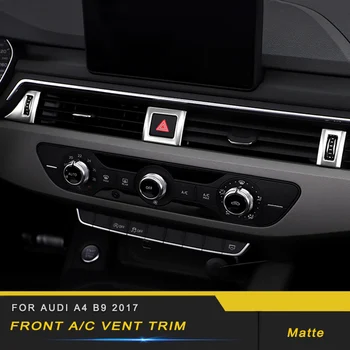 

For Audi A4 S4 A5 S5 B9 2017 2018 Auto Car Front Central Button A/C Vent Trim Cover Sticker Frame Interior Accessories