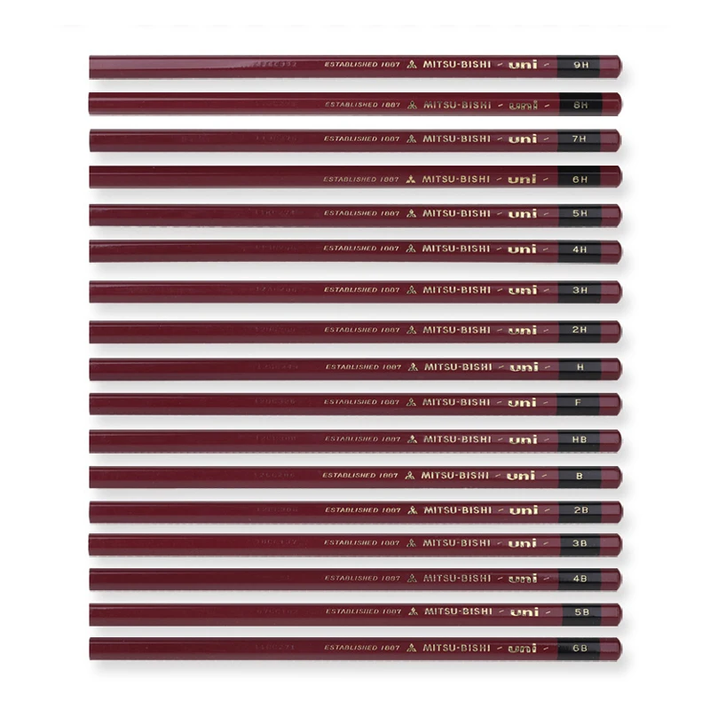 1 шт. Uni 1887 качественный карандаш 2H тест на твердость 17 видов градаций серого цвета художественная живопись специальные канцелярские принадлежности