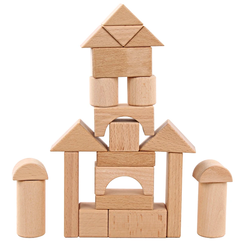 22 шт. бревна деревянная коробка Детские развивающие игрушки,дающие деревянные коробки, Буковые строительные блоки не крашивают бревна игрушки, модели строительные наборы деревянные игрушки, завинчивающиеся блоки детск