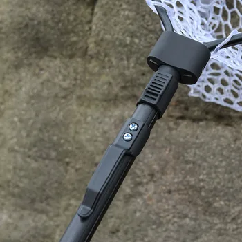 

Catching Fly Fishing Net Portable Outdoor Non Slip Handle Black Mesh Bass Trout Practical Folding Durable Aluminum Alloy