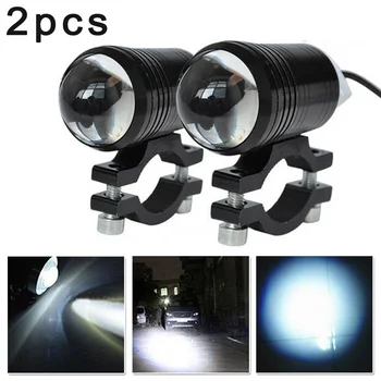

2pcs Motorcycle LED Headlight Driving Fog Light Spot Lamp On/Off Switch U1 Lens 6000K-7000K 600LM Motorcycle Lights