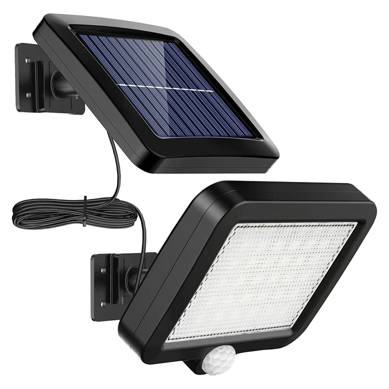 Foco Solar Exterior Sensor de Movimiento Luces 56 LED Solares Exteriore 120° lluminación IP65 Impermeable Lampara Solar para Jardn Patio Parque Garaje Terraza Luz Solar Exterior