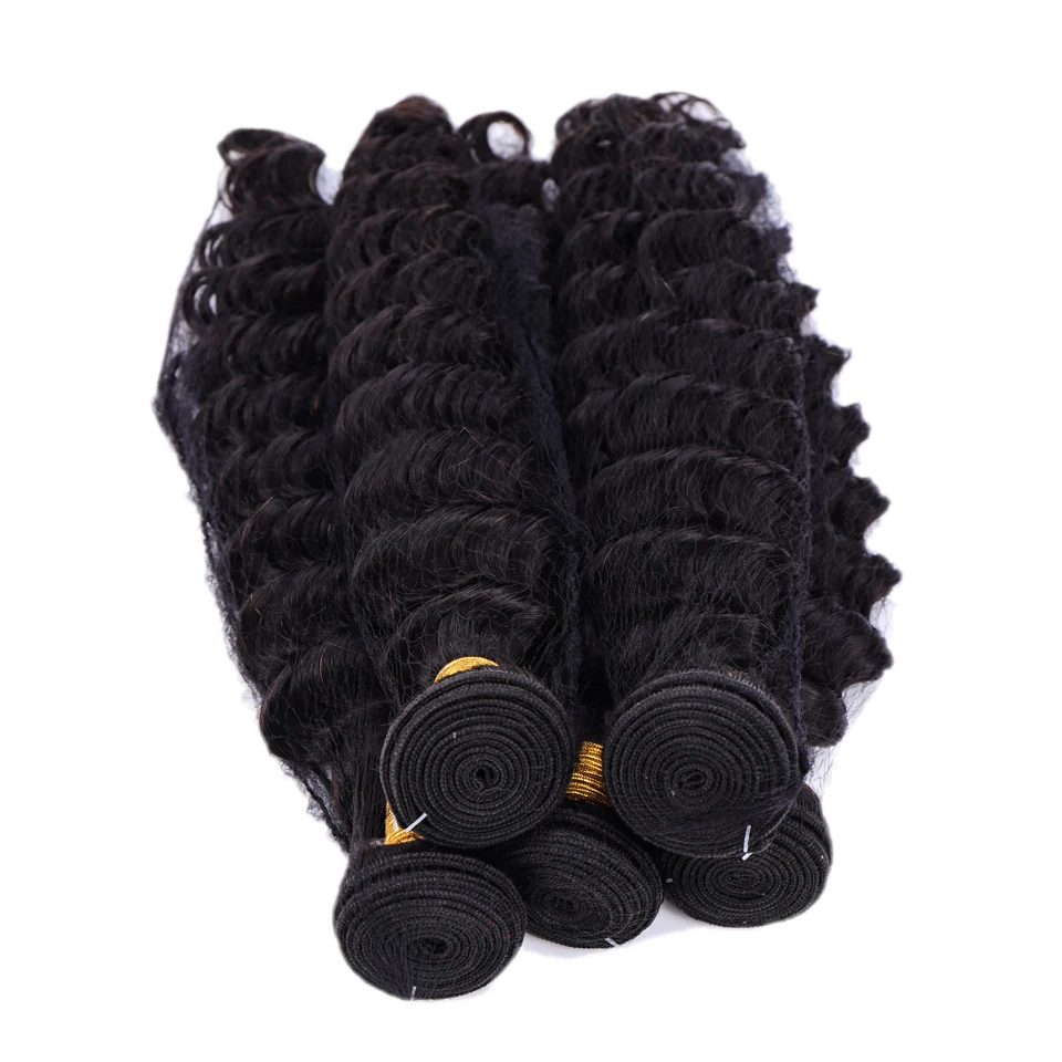 Salonchat волос глубокая волна бразильские волосы, волнистые пряди натуральных Цвет Remy пряди человеческих волос Инструменты для завивки волос 12-26 дюймов 1/3/4 шт