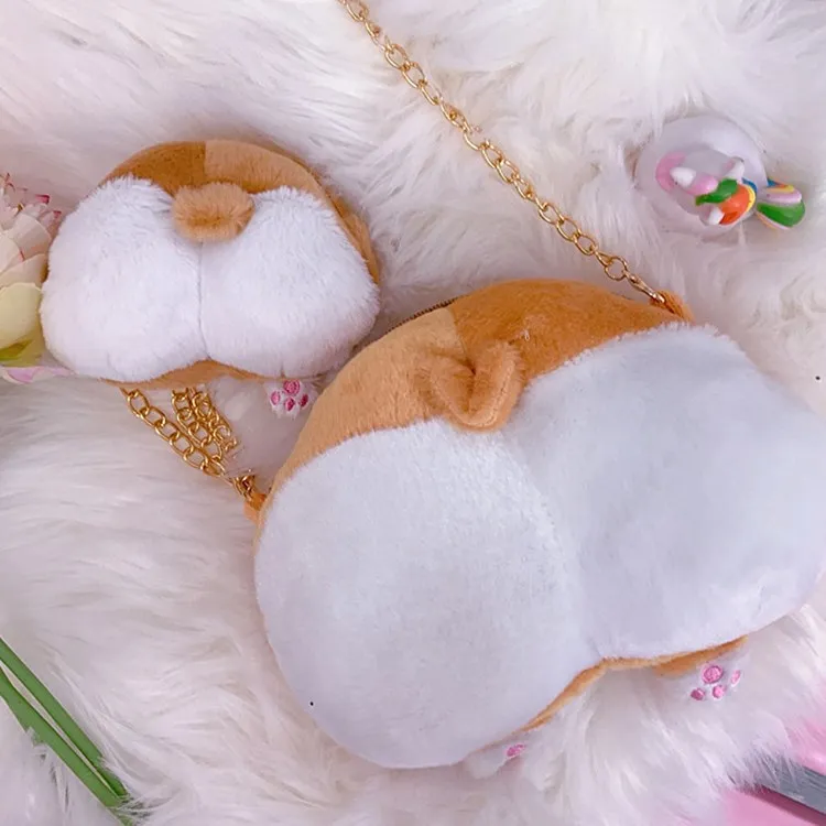 Сумка Кроссбоди Chibi Corgi с ягодицами маленькая милая плюшевая собакой креативный