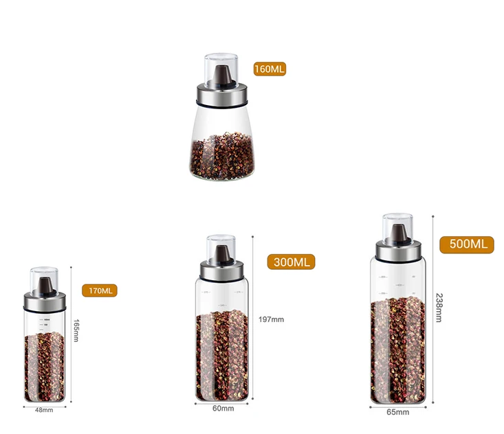 Флаконы-распылители для перца, наборы для хранения специй, солонка для приготовления пищи, бутылки для приправ, диспенсер для соуса, бутылочки для приправ - Цвет: B SET