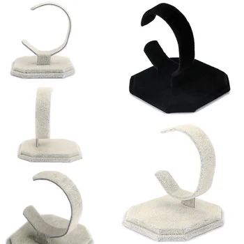 

1 PC Velvet C Type Design Jewelry Bracelet Bangle Watch Display Rack Stand Holder 2019 New Black/White