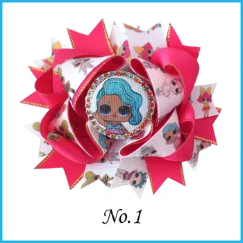 

50 BLESSING Good Girl 4.5" Princess Hair Bow Clip Rhinestone Baby New