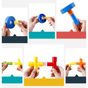 

72Pcs Kids Building Blocks Water Pipe Shaped Educational Children Creative Building Set for Boys Girls Toddlers