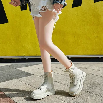 

women's mesh red versatile thick bottom British style breathable short boots fly woven inner raised retro women's Boots