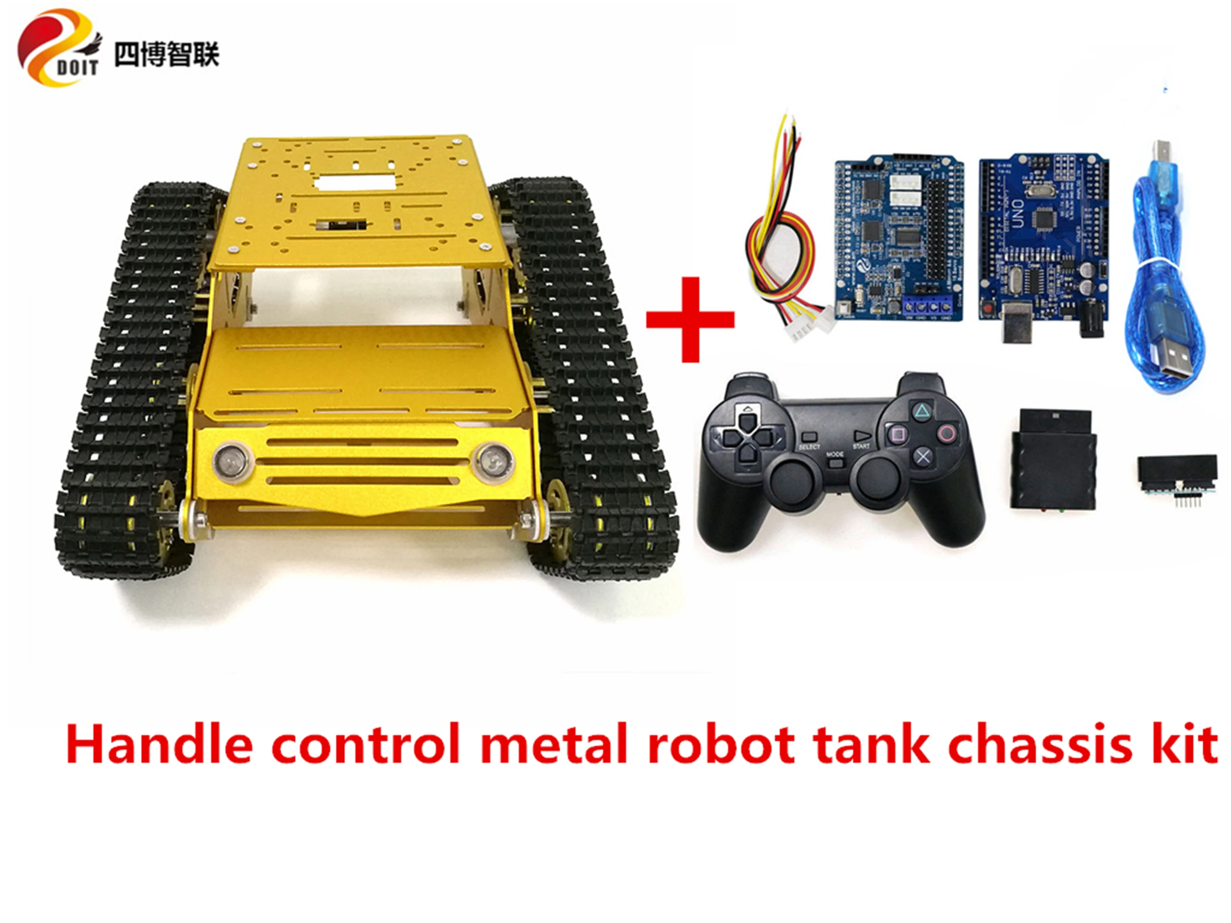 SZDOIT Wifi/Bluetooth/ручка управления YP100 Смарт гусеничный Танк шасси комплект металлический RC робот образование DIY для Arduino в разобранном виде