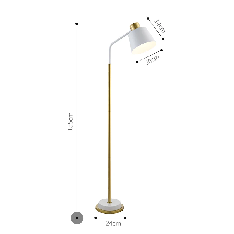 Modern LED table lamp vertical gold/black with stable vertical vertical reading light for office bedside table lamps - Цвет корпуса: White floor lamp