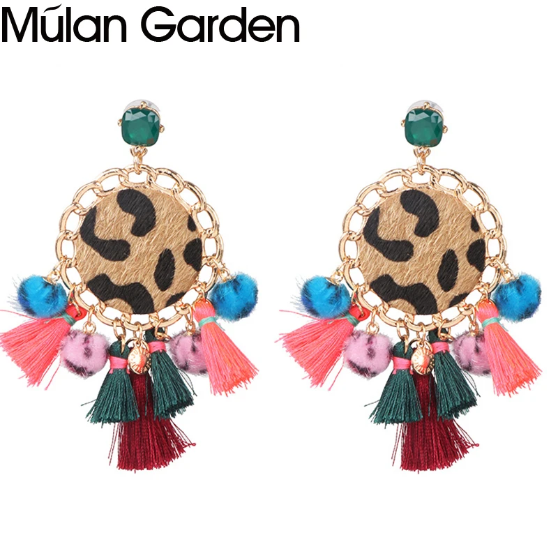 Новые женские серьги из искусственной кожи в стиле бохо этнические кисточки