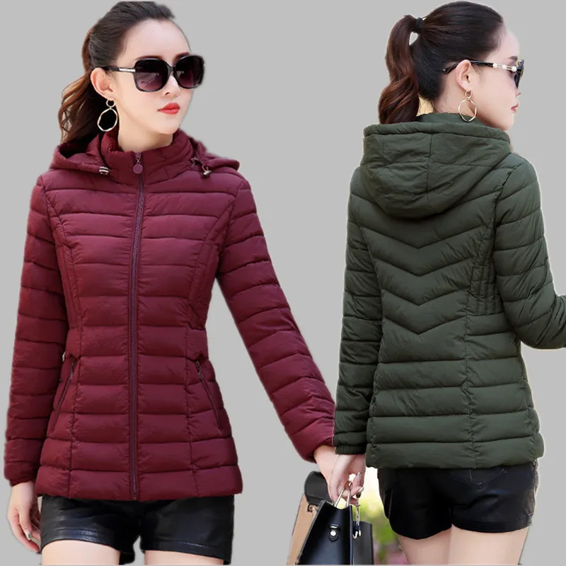 

Down Feather Cotton-padded Clothes Women's 2019 New Style Thin Mid-length Winter Korean-style Slim Fit Cotton-padded Clothes Wom