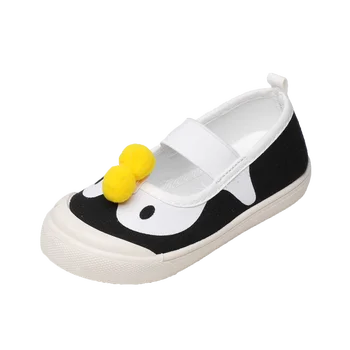 

2020 Spring Kid's Shoes Flats Elastic band Cartoon Animation Shallow Round Toe Neutral Flat Heels Canvas Non-slip Flats