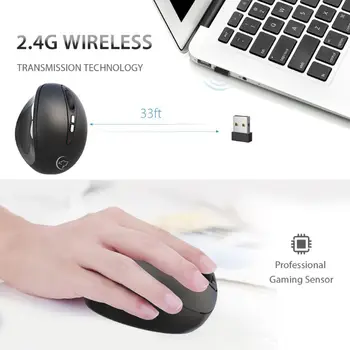 

2.4G Wireless Gaming Mouse Ergonomic LED Backlit Light 2400DPI Vertical Game Mice for PC Computer Laptop Use Supplies