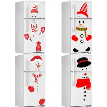

Christmas Snowman Expression Magnetic Waterproof Fridge Garage Door Sticker