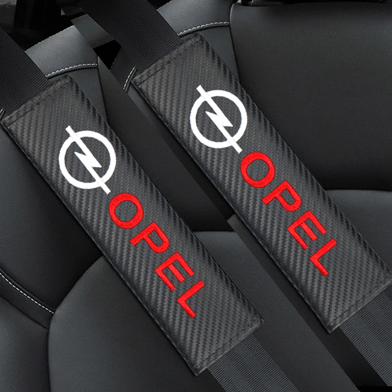 Embroidery Car Seat Belt Cover Pad Shoulder Cushion for Volvo 2pcs Carbon Fiber