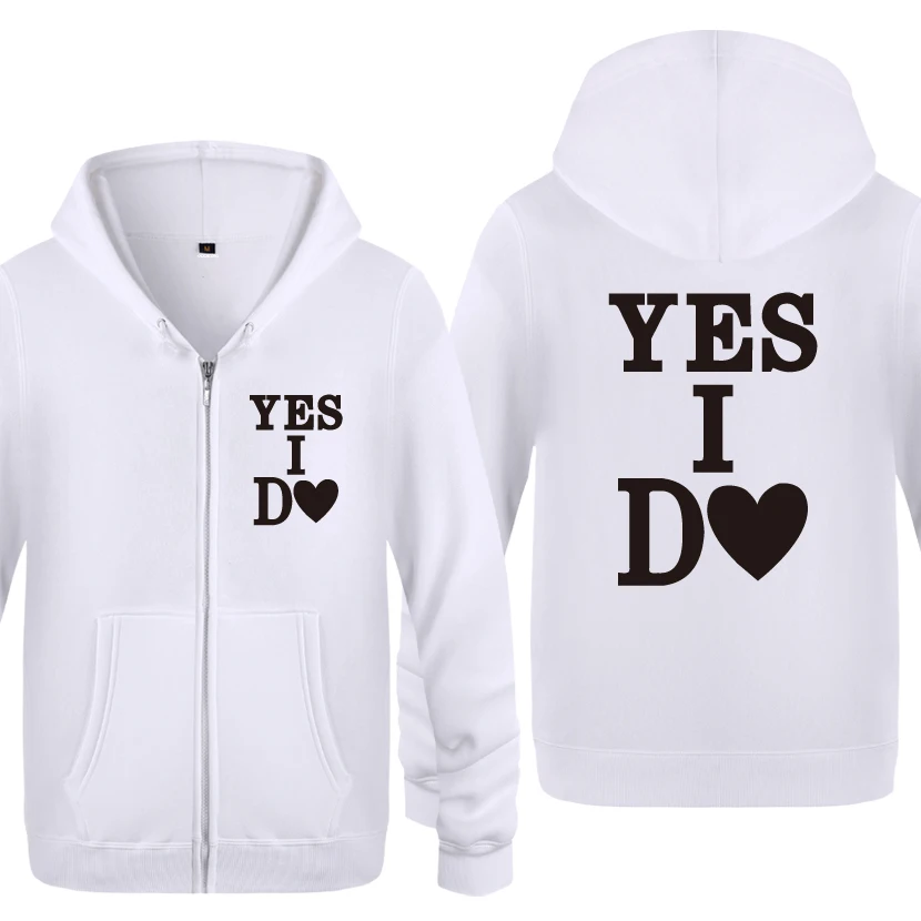 BAY HET Yes I Do, свадебный подарок, мужские свитшоты, мужские флисовые толстовки на молнии с капюшоном, кардиганы - Цвет: BAY HET