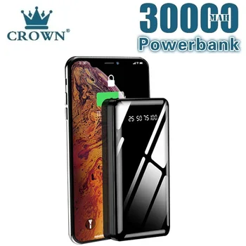 30000麻雀力銀行iphone xiaomiサムスン外部バッテリー銀行デュアルusbポータブル充電poverbankポータブル充電器