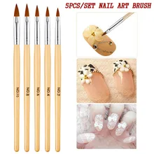 5 шт./компл. 11/13/15/17/19 мм ручка для нейл-арта с украшением в виде кристаллов ручка щеточки для ногтей УФ-гель покраска нажмите с силой так резьба ручка маникюрного салона инструмент