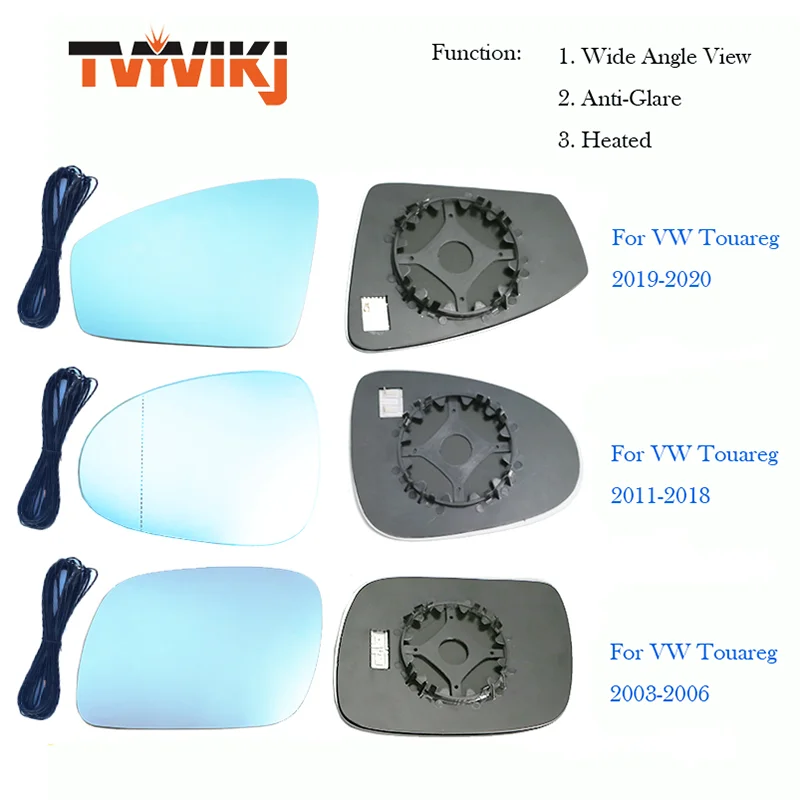 

Боковое зеркало заднего вида TVYVIKJ, синее стекло, объектив для VW Touareg 2003-2020, широкоугольный обзор, антибликовое боковое зеркало, крыло