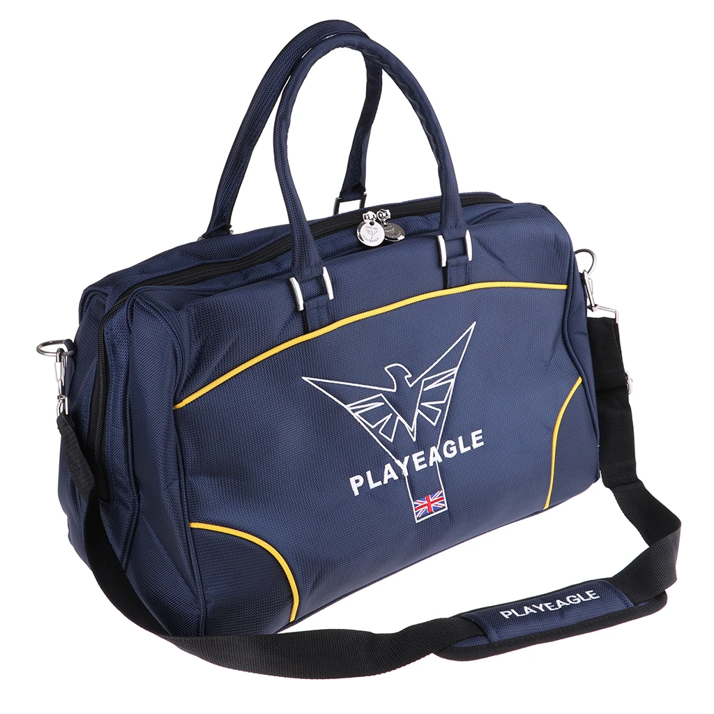 Waterproof Golf Club Boston Bag Deluxe Golf Clothing & Shoes Storage Case with Separate Shoes Area