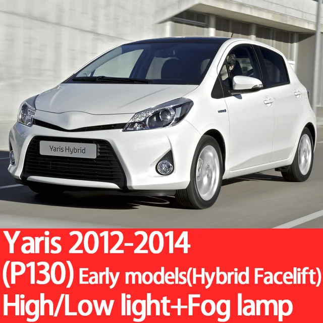 YNFOM LED headlights kit for Toyota Yaris,Echo P1-P15 1999-2020 Low beam,High beam,fog lamp,car accessories,car headlight bulbs 2012-2014 P130 HB