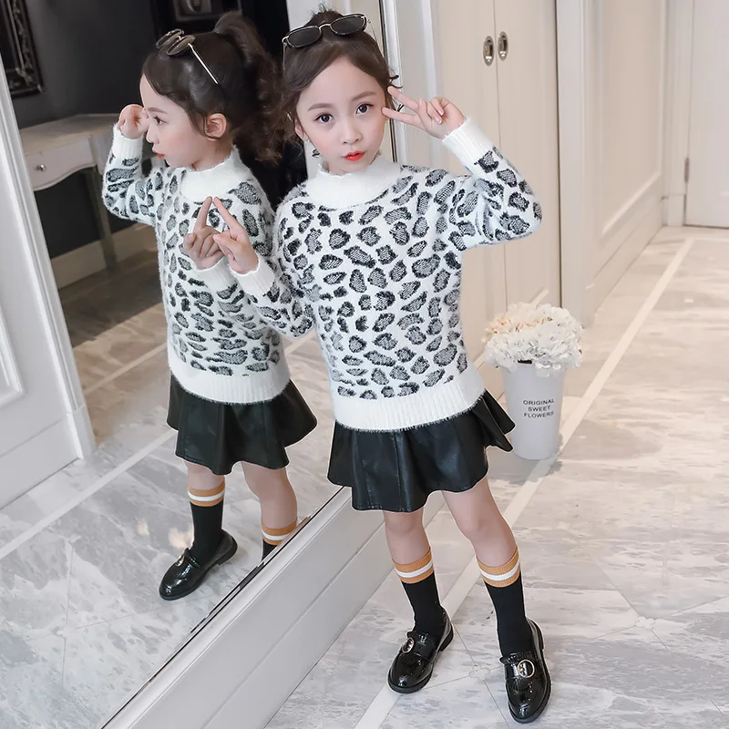

Kids Sweaters Fall Clothes Girl Knitted Pullovers Sweater Kids Imitation Mink Warm Tops 2019 Winter Clothes Girl 6 8 10 12 14Yrs