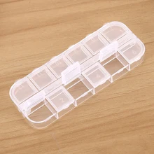 Прозрачная пластиковая емкость для хранения коробки для небольших компонентов дизайна ногтей ювелирный инструмент коробка бусина таблетки Органайзер держатель boite de rangement