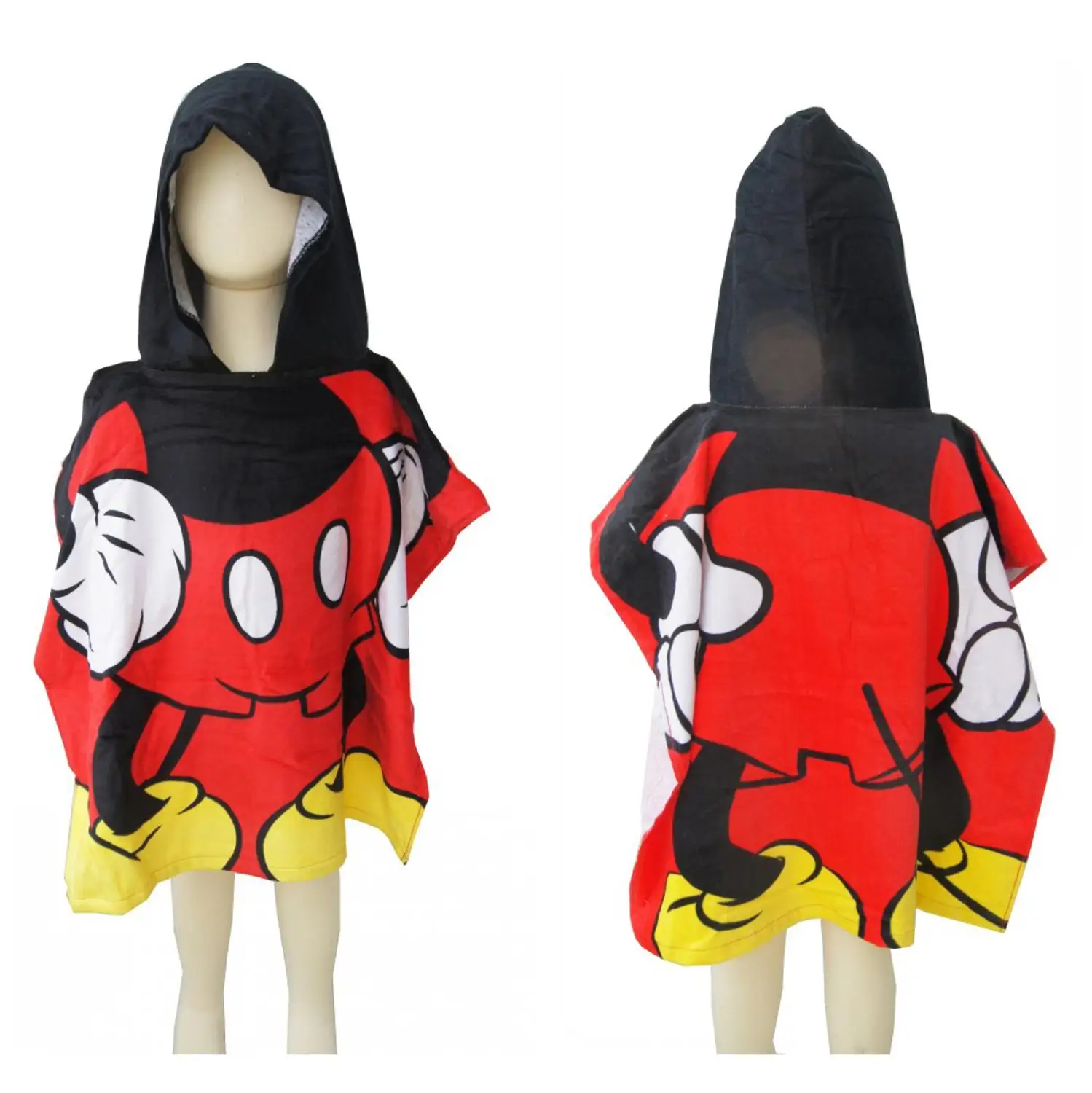 Disney вампира с Микки-Маусом Мышь Bella с капюшоном банное/пляжные Полотенца для малышей Микки Мауса и Мышь полотенце-накидка пончо для езды на велосипеде от 3 до 8 лет детская одежда