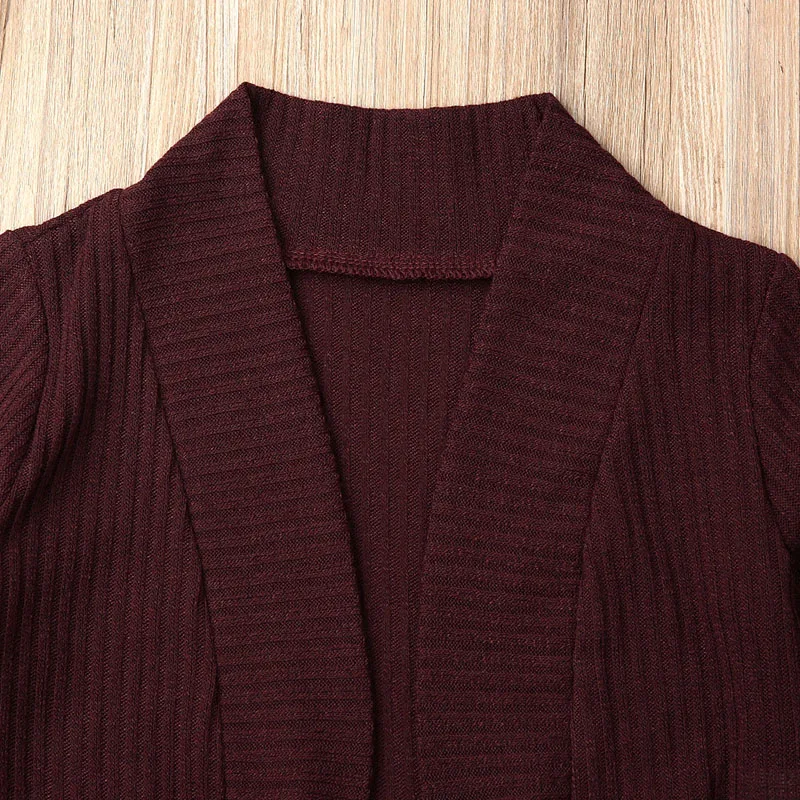 Focusnorm/ Повседневный мягкий свитер для маленьких девочек; куртка; 2 стиля; Однотонный вязаный кардиган; осенние куртки; Топ