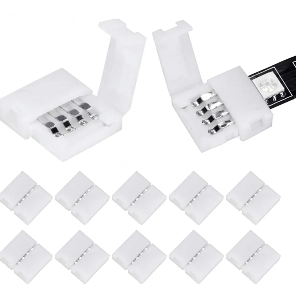 50Pcs 2Pin 4Pin Led Connettore Clip 8Mm/10Mm Pcb Strip To Strip Per 5050 3528 3014 5630 Led Singolo Colore/Rgb Led Strip Light