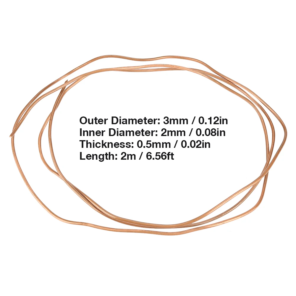2 м мягкая медная труба трубный OD 3 мм X ID 2 мм для холодильной трубки для холодильника и кондиционирование воздуха Охлаждение сантехника