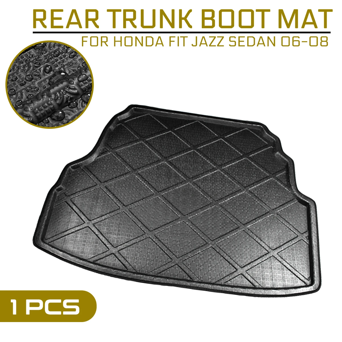 Car Floor Mat Carpet For Honda FIT JAZZ Sedan 2006 2007 2008 Rear Trunk