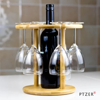 

Bamboo Wine Glass Rack Drying Racks Wine Glass Holder Wine Rack Tabletop Decanter Holder Wine bottle Holder Kichen Arrangement