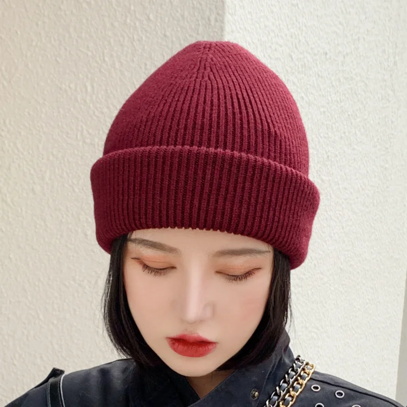 Высококачественная громоздкая шапочка зимняя женская шапка Skullies Beanies вязаная шапка теплая куртка с шерстяной подкладкой для женщин унисекс зимняя Лыжная шапка