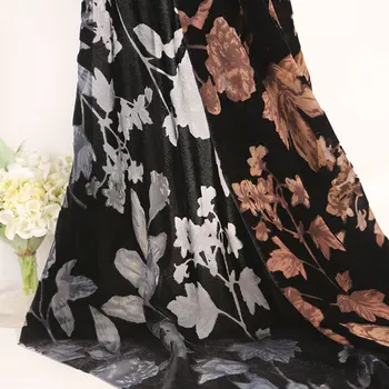 

Dress Flocked Fabric DIY Print Rayon Velvet Fabric burn out qualified shirt Fabric Wedding Dress Decoration Material 1 Yard