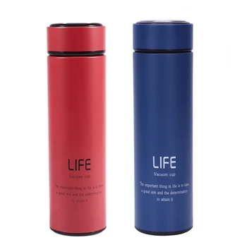 

2 Pcs Stainless Steel Vacuum Bottle Mug Cup Coffee Thermos Travel Insulated Container, Red & Blue