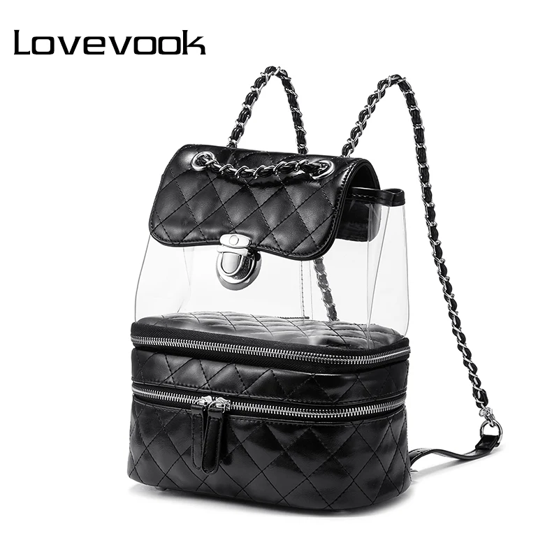 Женский маленький рюкзак LOVEVOOK прозрачный школьный портфель для девочек
