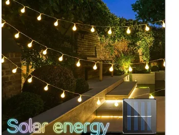 

Solar Outdoor Waterproof String 7 Meters 50LED Frosted Small Ball Dragon Ball Christmas Courtyard Park Decoration String Lights