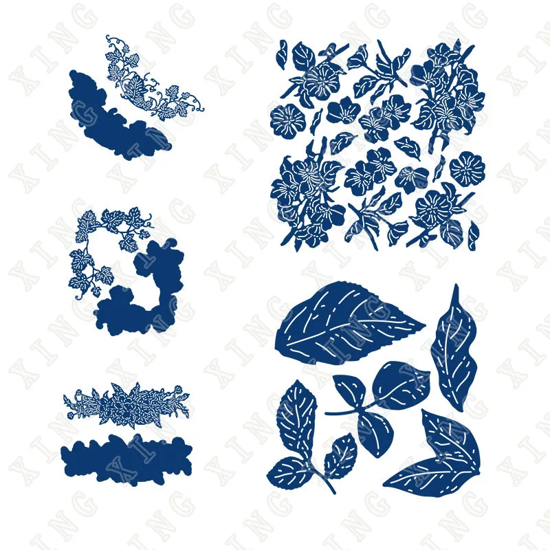 

New Apple Blossom Accent Foliage Crescent Corner Swag Combination Metal Cutting Dies Diy Scrapbook Diary Decoration Embossing