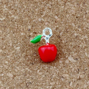 

Red Enamel Apple Alloy charm Pendants 30Pcs/lot Fashion Jewelry DIY Fit Bracelets Necklace 13x 18mm A-523