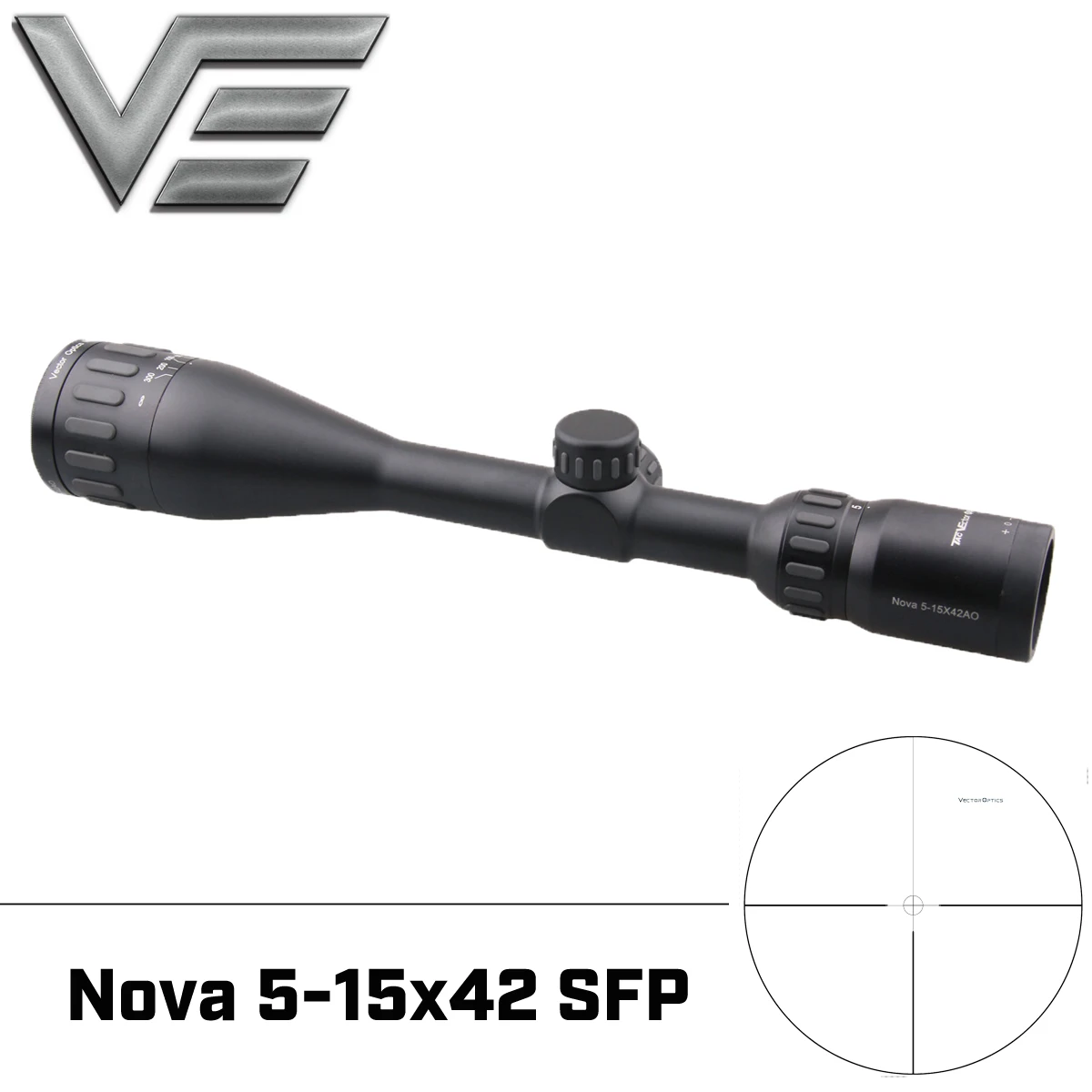  Vector Optics Nova 5-15x42mm AO Adjustable Objective Riflescope BDC Reticle Telescopic Gun Sight Ma