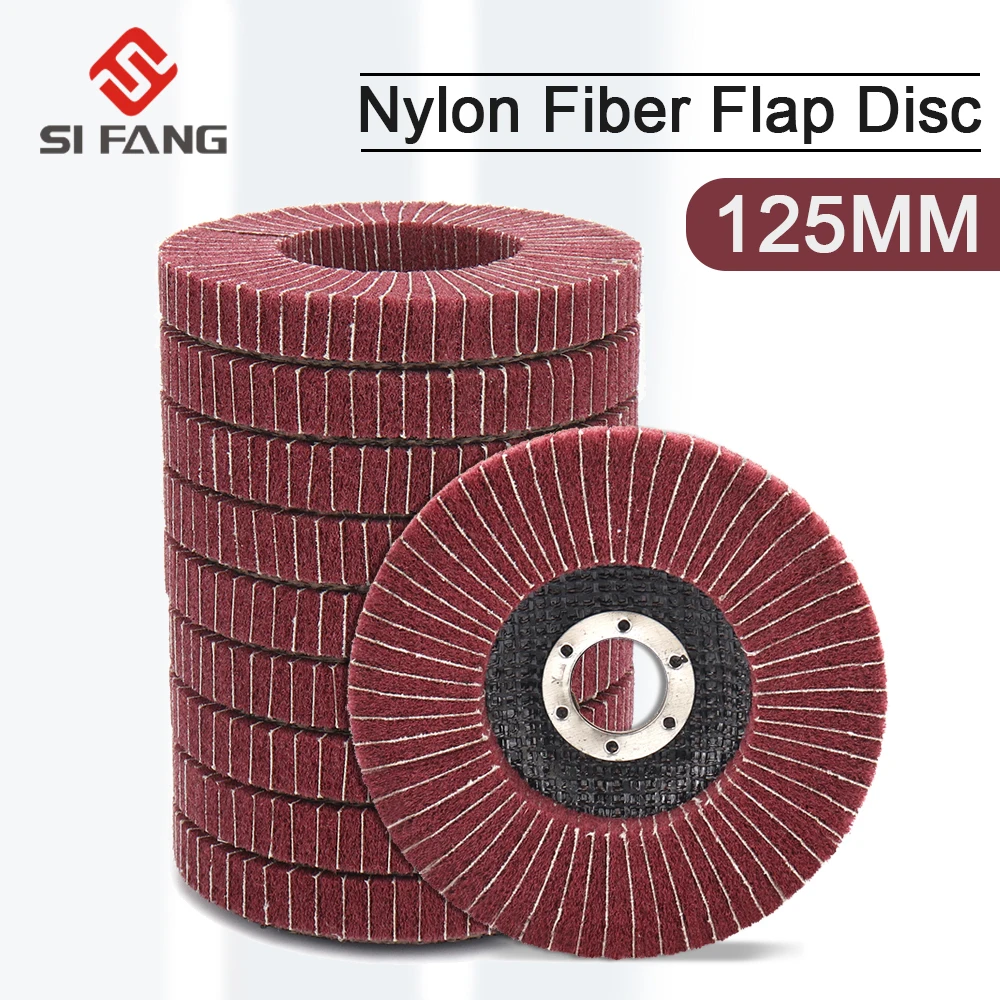 Disque à lamelles en fibre de nylon, 125mm, pour meuleuse d'angle, grain 240
