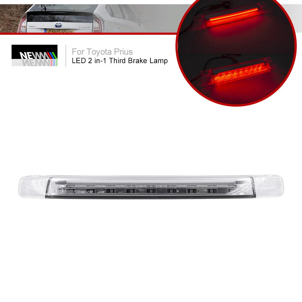 2in1 Running Red Led Third Brake Light For Toyota Prius C /prius V 12